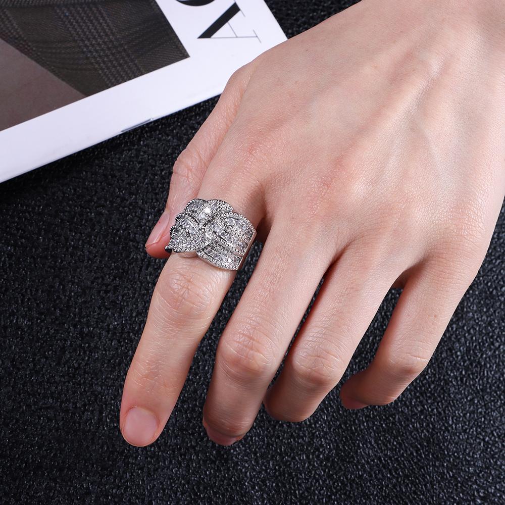 Cincin LILY Cubic Zirconia Desain Panas Untuk Hadiah Hari Valentine Wanita Pertunangan