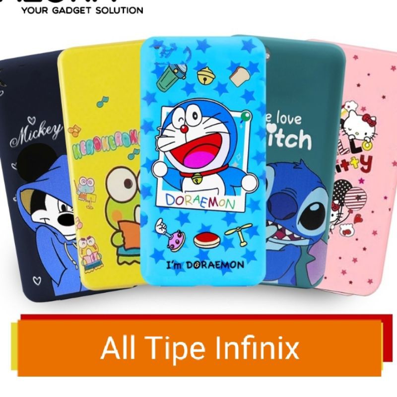 Case All Tipe Hp Infinix Hot 9 Play Smart 5 Softcase Karakter Doraemon Hello Kitty Mickey stich
