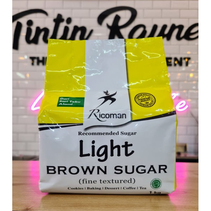 

RICOMAN LIGHT BROWN SUGAR 1kg (fine textured)