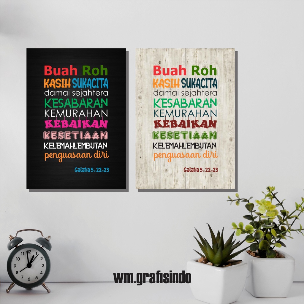 wm.id - Wall Decor Hiasan Dinding Poster Kayu Kamar Rumah Pajangan Kristen Katholik Ayat Alkitab Bua