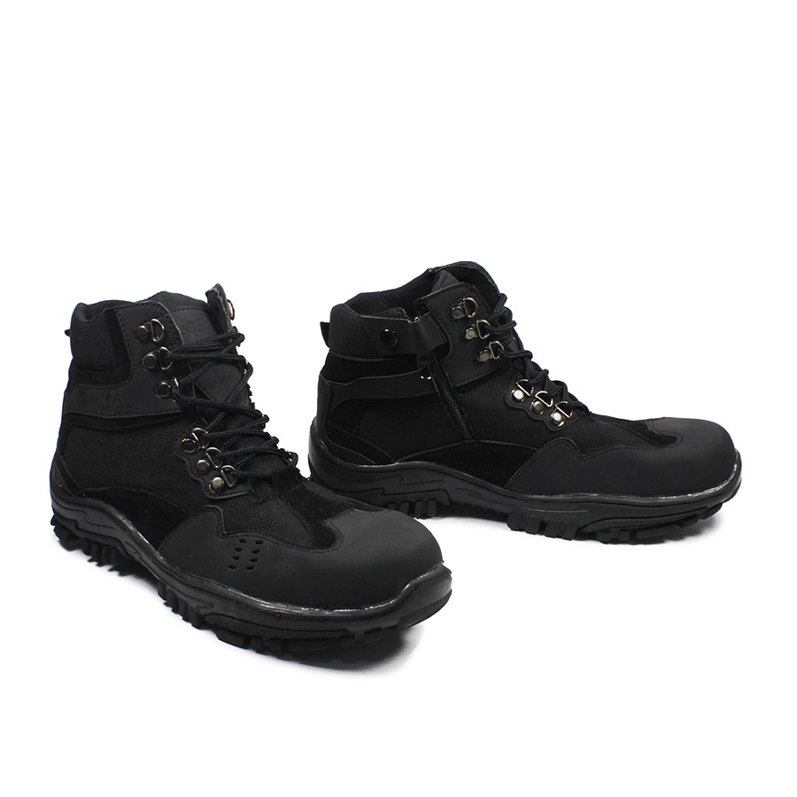 Sepatu Safety Boots Pria Crocodile Indicator Sleting Zipper Ujung Besi Tracking