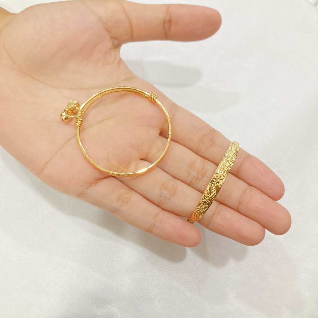 Gelang Bayi / Anak Lonceng Lapis Emas Warna 18 Karat