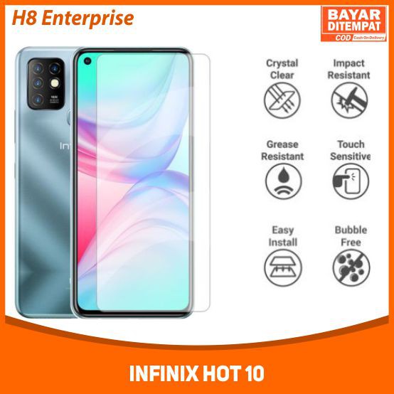 Tempered Glass Infinix Hot 10 - Tempered Glass Premium Quality