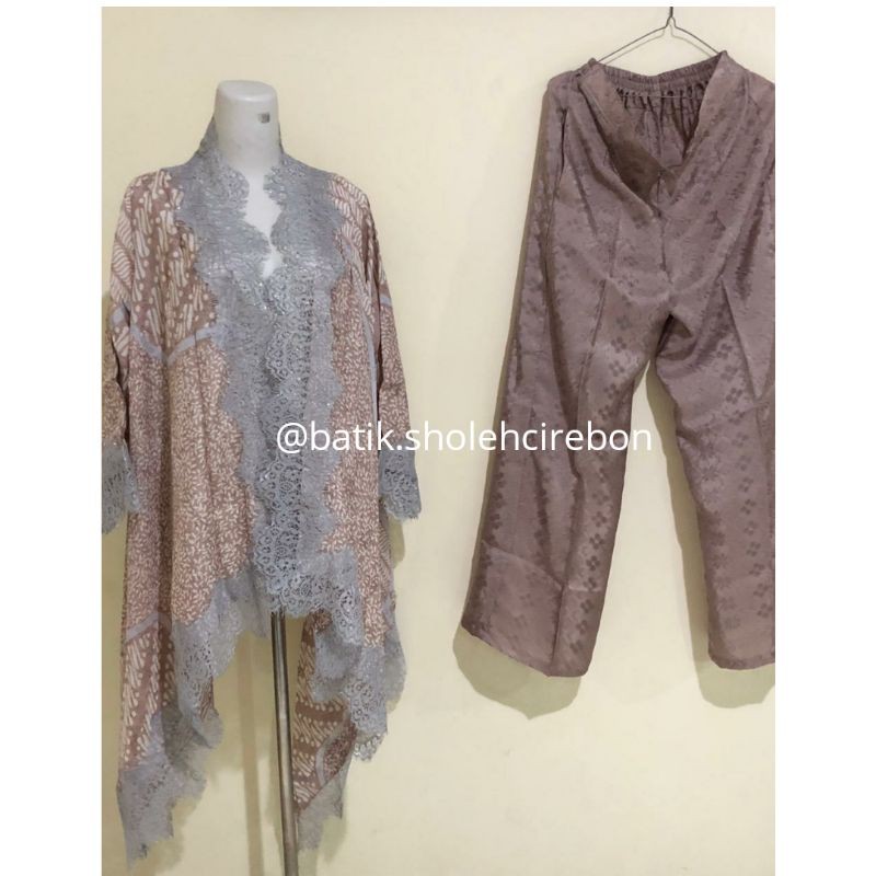 outer batik Viscose with lace brukat setelan celana kulot