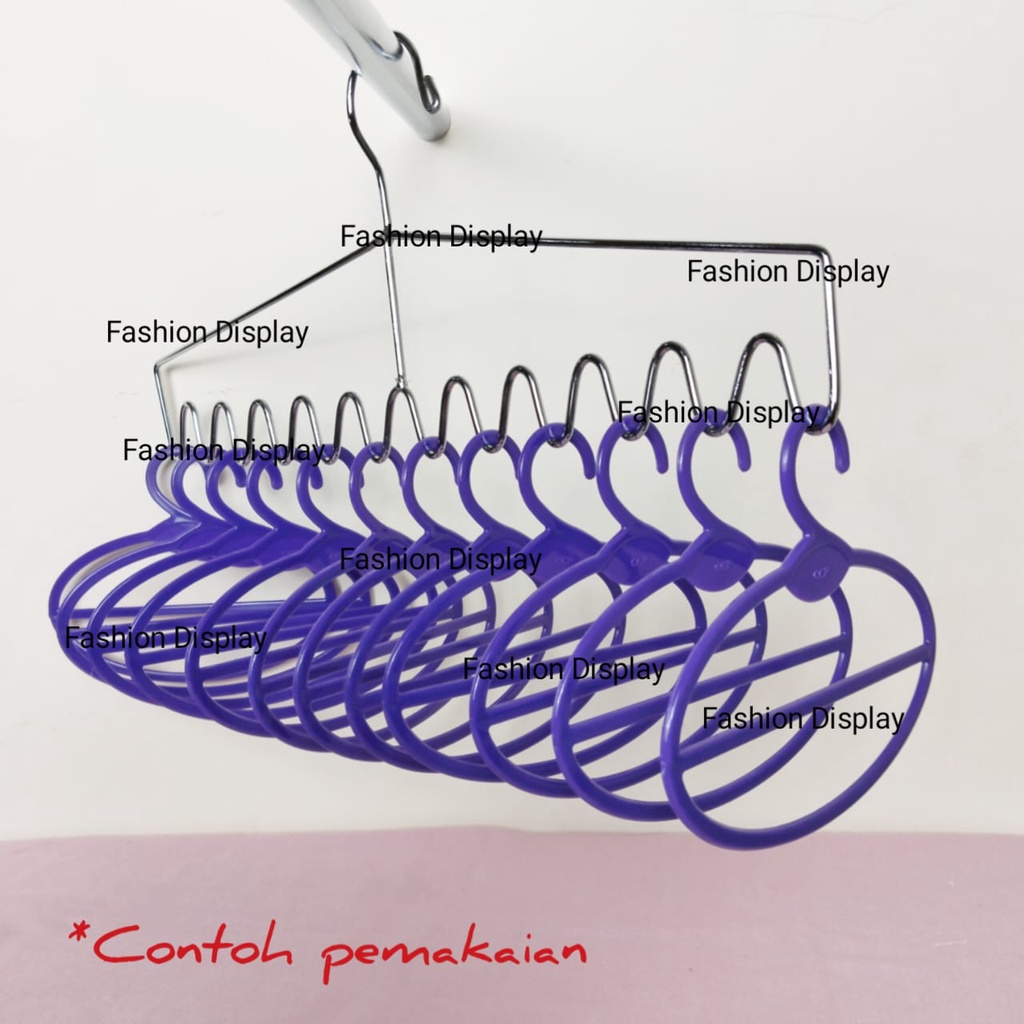 Hanger Gelombang 12 / Gantungan Baju / Gantungan Sisir / Hanger Besi / Display Pakaian- BH