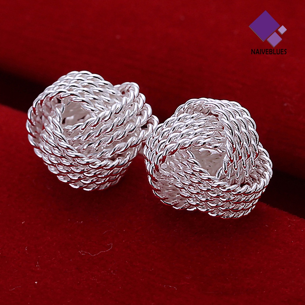 Set Anting Stud Bentuk Bola Bahan Alloy Ramah Kulit