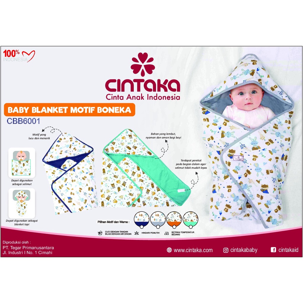 CINTAKA BABY BLANKET MOTIF BONEKA CBB6001