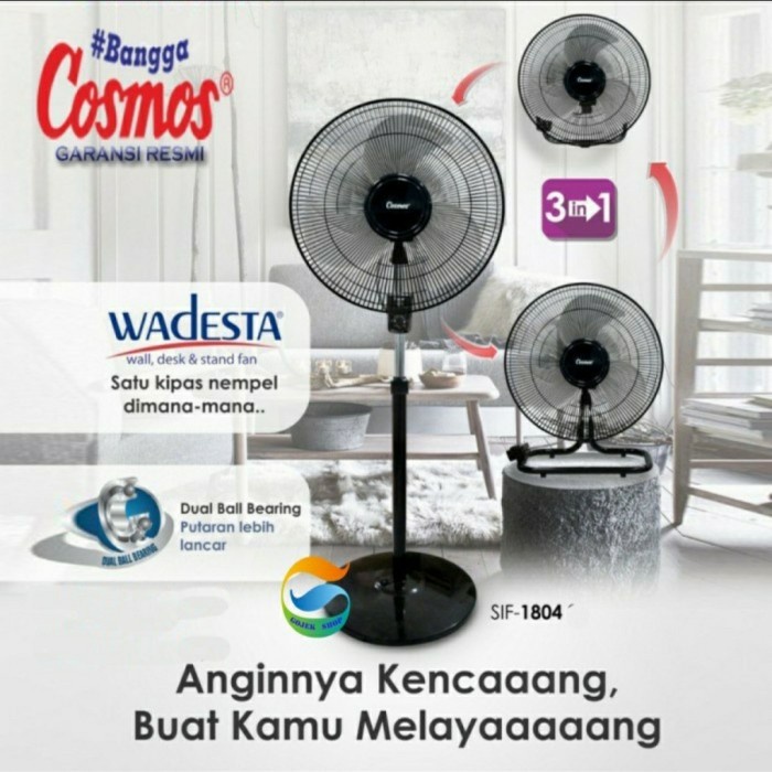 Kipas Angin Cosmos Besi Stainless 3in1 18inch Wadesta SIF 1804 SIF1804