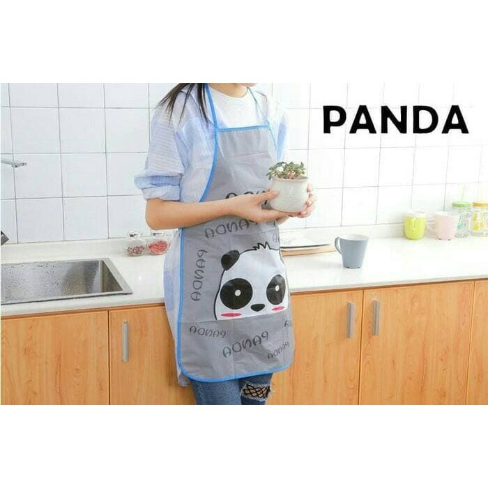 Celemek Apron Masak Waterproof Karakter Panda Lucu