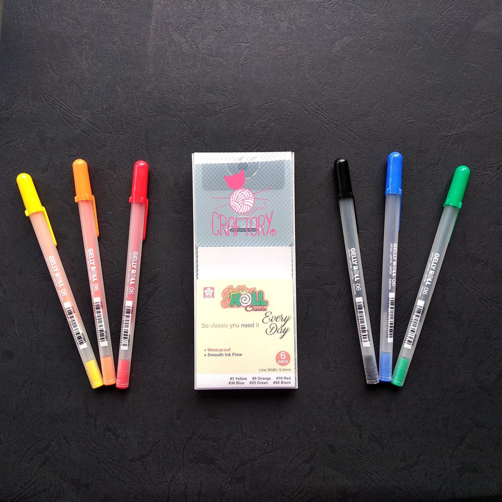 

Sakura Gelly Roll Pen Classic Set 6 Colour Bolpen Gel Pena Warna