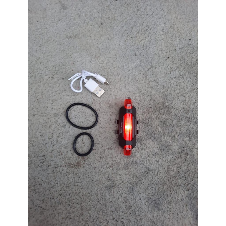 TERMURAH!!! Defensor Lampu Sepeda 5 LED Rechargeable DC-918 / Realpict