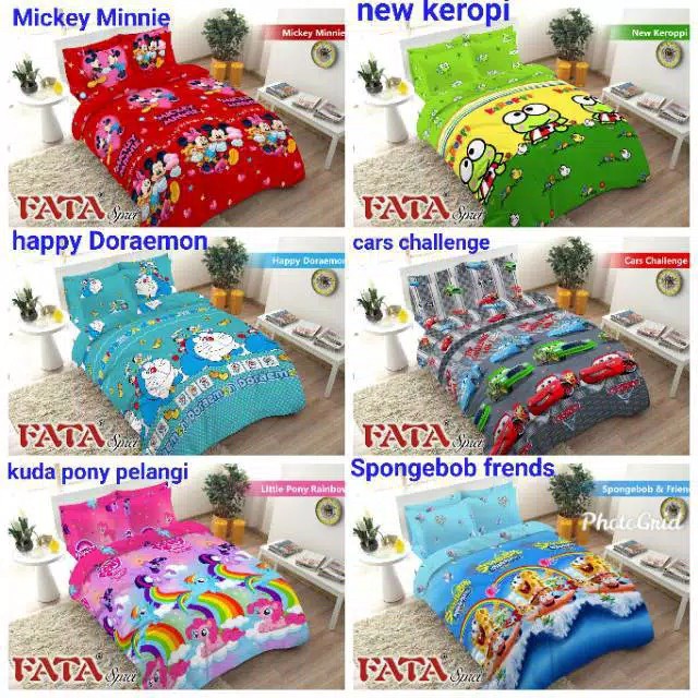 Fata Signature_seprei Sprei Fata Signature Motif Kartun Uk.180x200/160x200