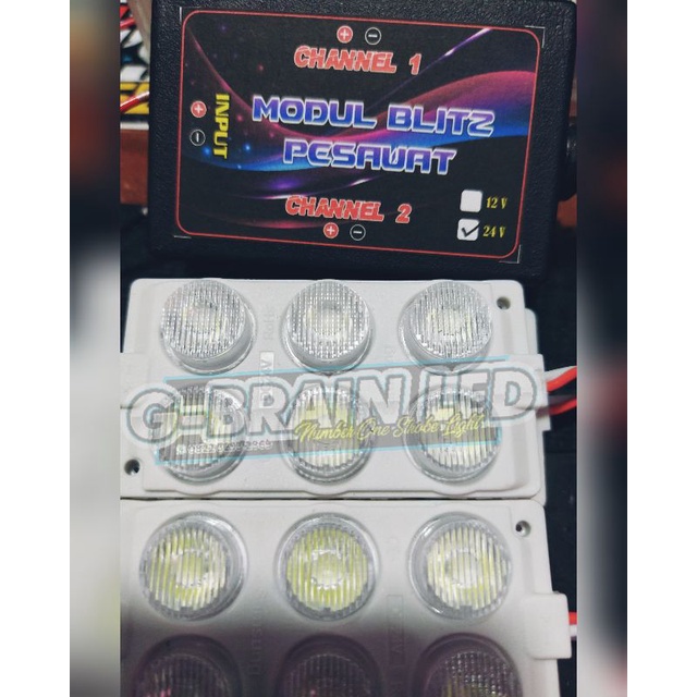 MODUL BLITZ PESAWAT 12V/24V+ LED SEPASANG