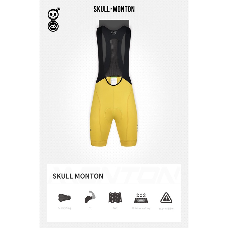 Celana BIB MENS Monton Urban Skull Monton Yellow / BIB Shorts