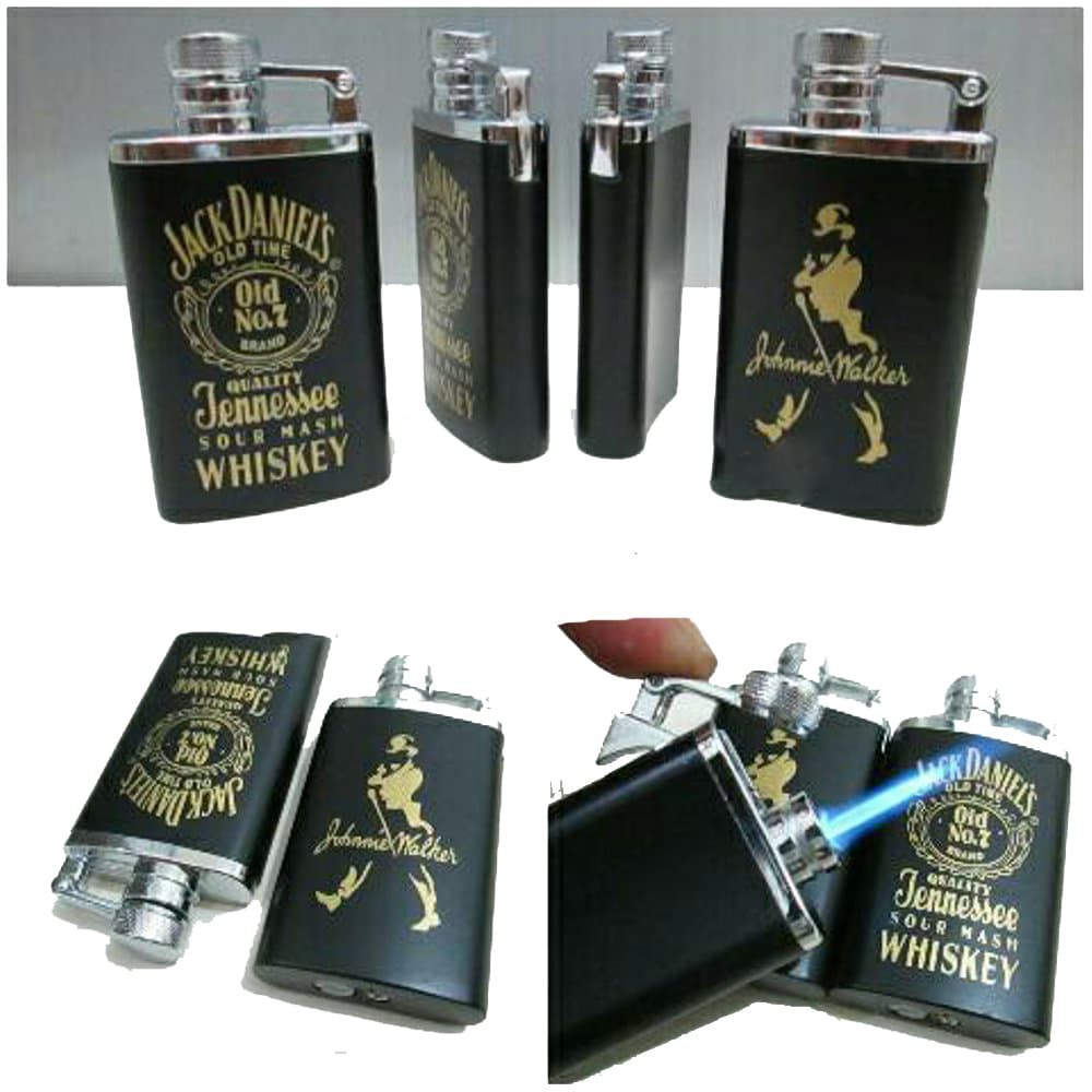 Super Murah! KOREK API HIP FLASK JOHNNY WALKER 3599-4 MANCIS LAS LIGHTER GAS BUTANE