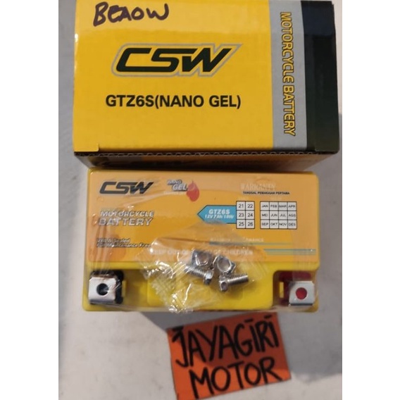 Aki Accu Kering GTZ6S Nano Gel NMAX Satria FU 150 Vario 125 CBR Sonic R PCX FreeGo CB150 CB150R LED 