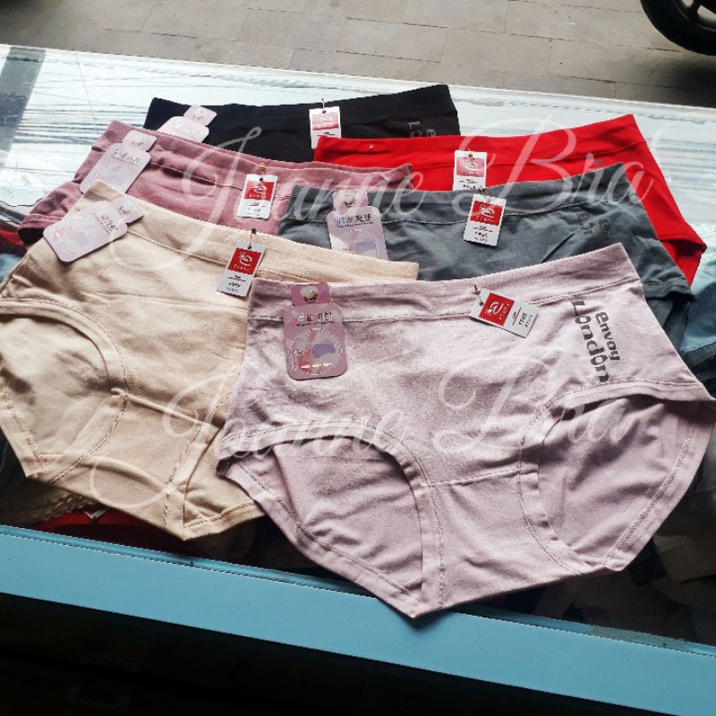 Elena Celana Dalam Wanita Katun Fit BB 80kg Semi Highwaist E 9330 - CD Jumbo Pasak Tinggi Nyaman Lem