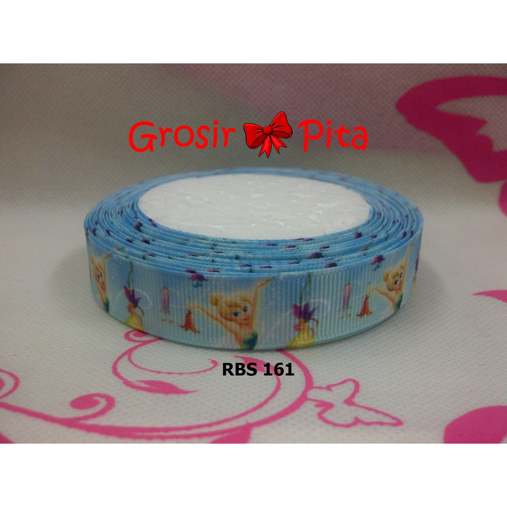 

(25 yard) Pita Grosgrain Motif Tinkerbell RBS 161 | Toko Bahan Craft | Grosir Pita