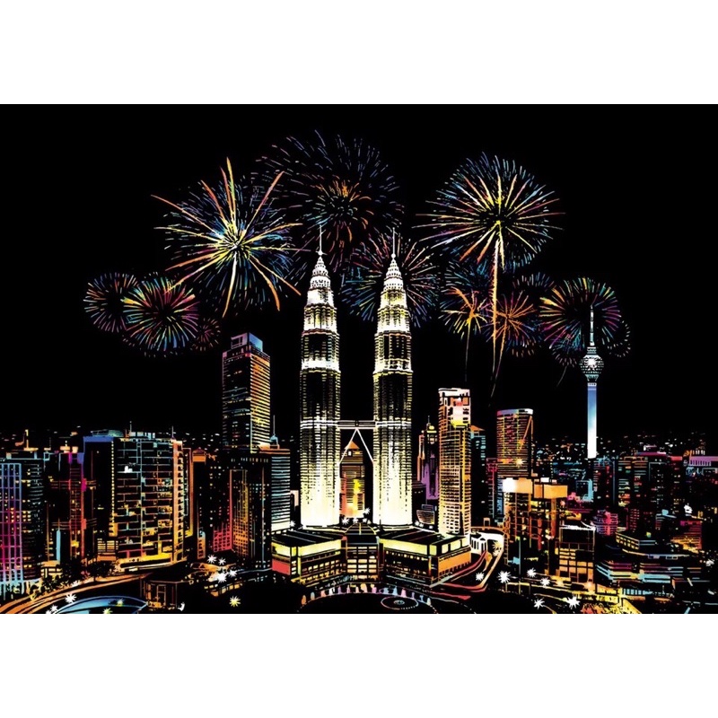 

[40x28CM] SCRATCH GLITER PAINT DENGAN GORESAN LUKISAN GORES GEMERLAP