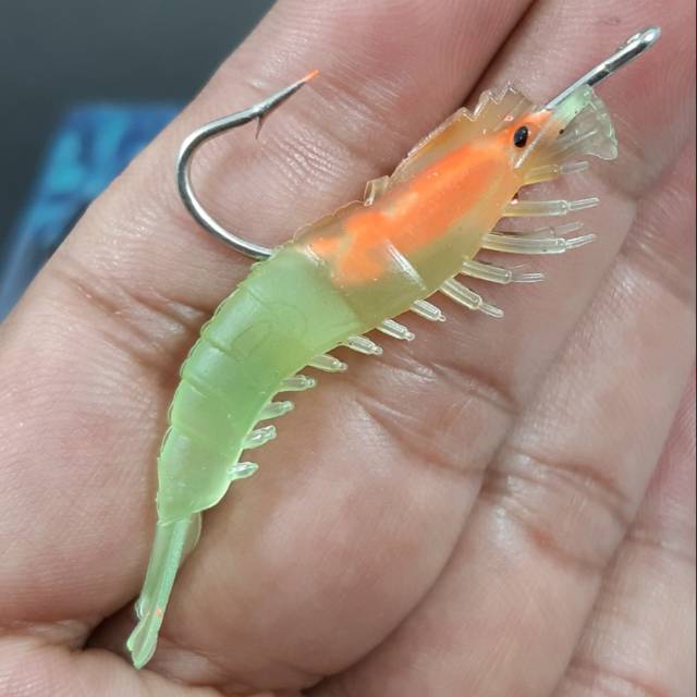 Umpan Pancing Soft Lure Karet model Udang mata kail