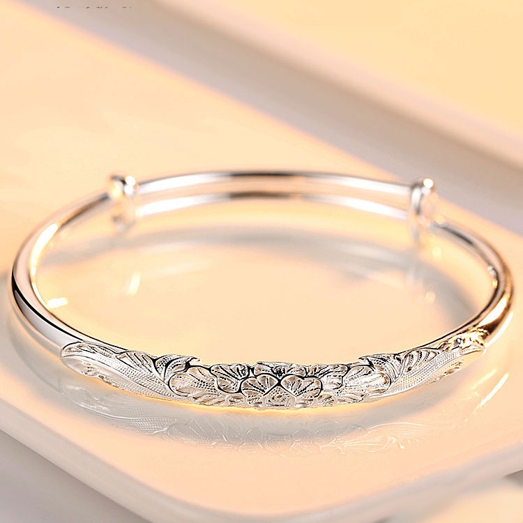 Gelang Bahan Stainless Steel Lapis Silver Untuk Wanita