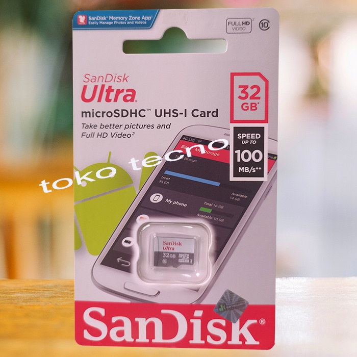 Micro SD CARD  32 GB SANDISK ULTRA MICROSD 32GB CLASS 10 100MBPS NEW | memory card hp | memori card 
