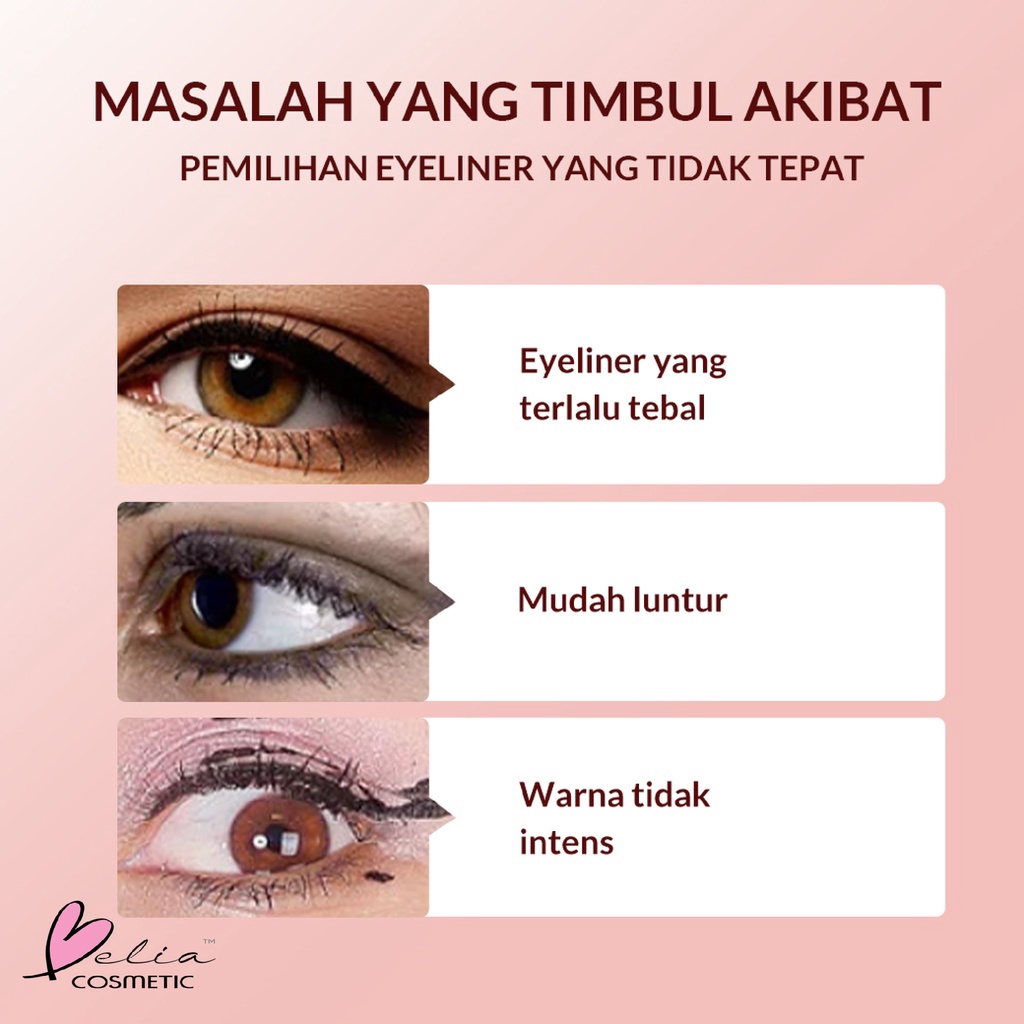 ❤ BELIA ❤ Colorkey X Bioaqua Eyeliner Waterproof Hitam 1 ml Eyeliner Pensil Tahan air Eyeliner Eyeliner Gel | BPOM