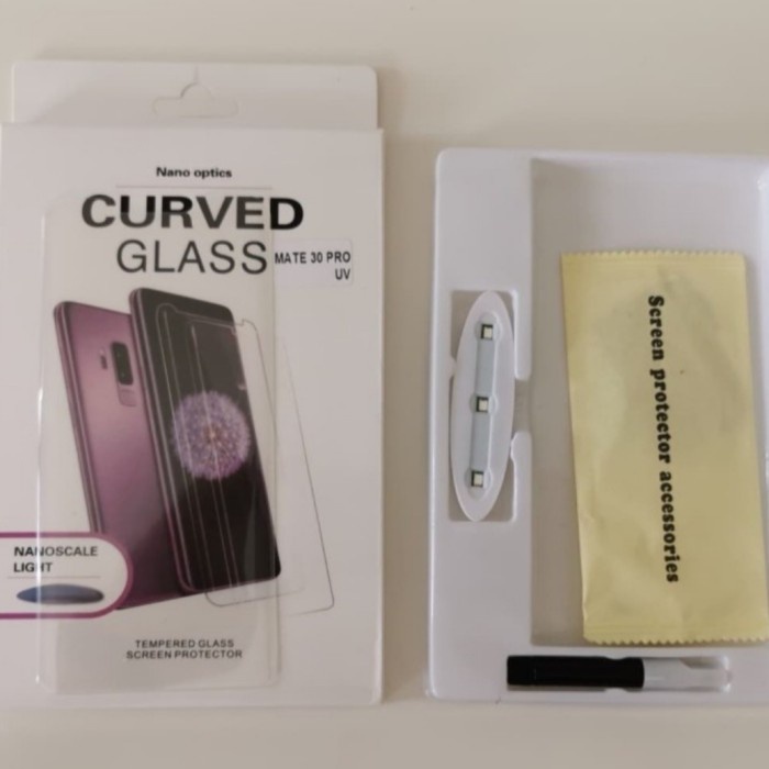 TEMPERED GLASS HUAWEI MATE 30 PRO UV GLUE CURVE KACA BENING/CLEAR