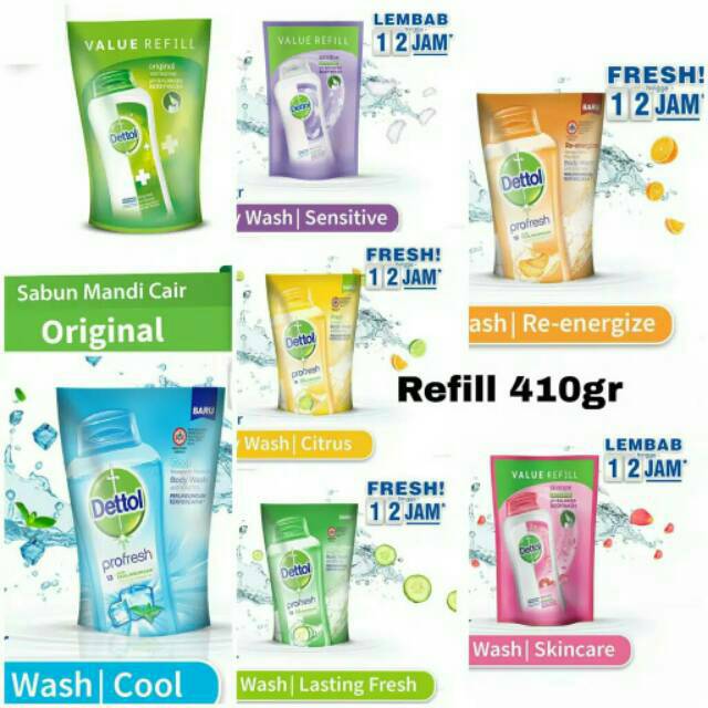 Terrrmurah refil dettol sabun cair 410g