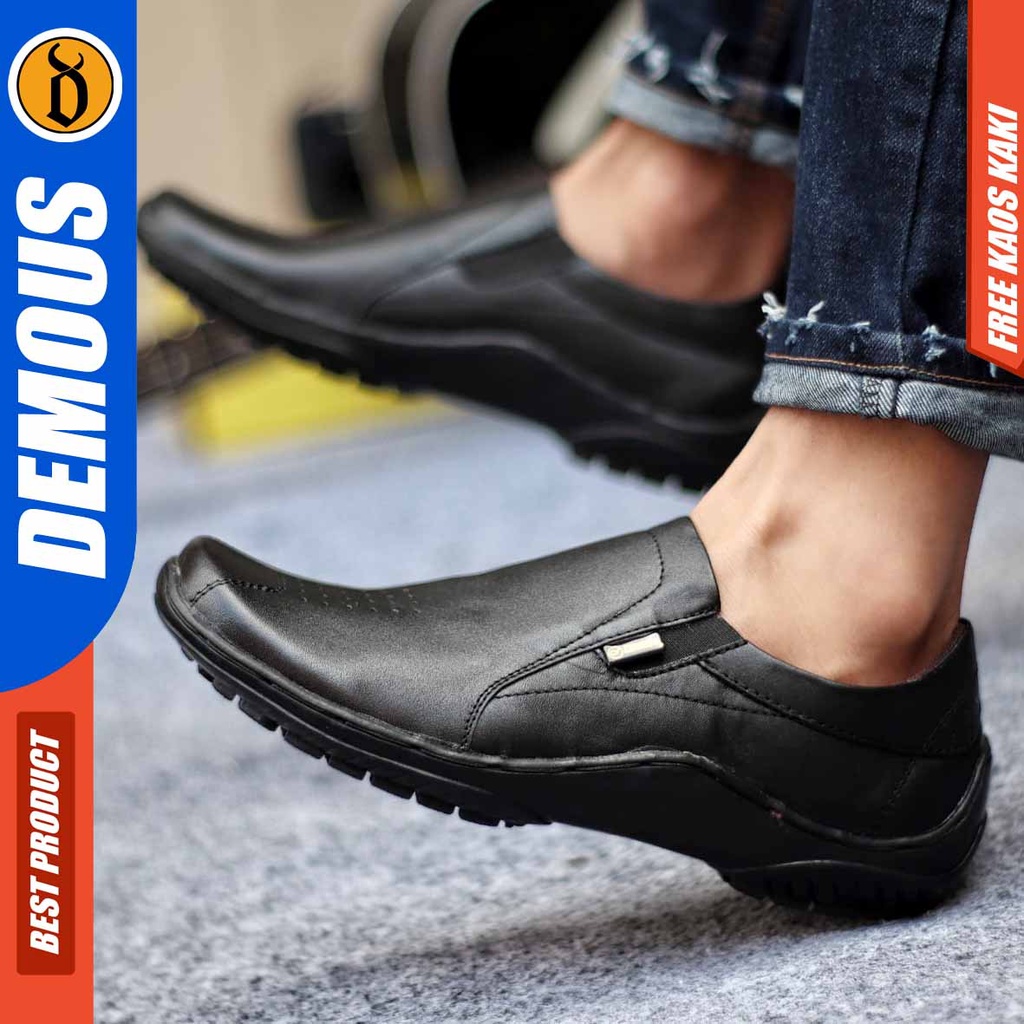 DEMOUS BADIL Sepatu Formal Casual Pantofel Kulit Asli Pria