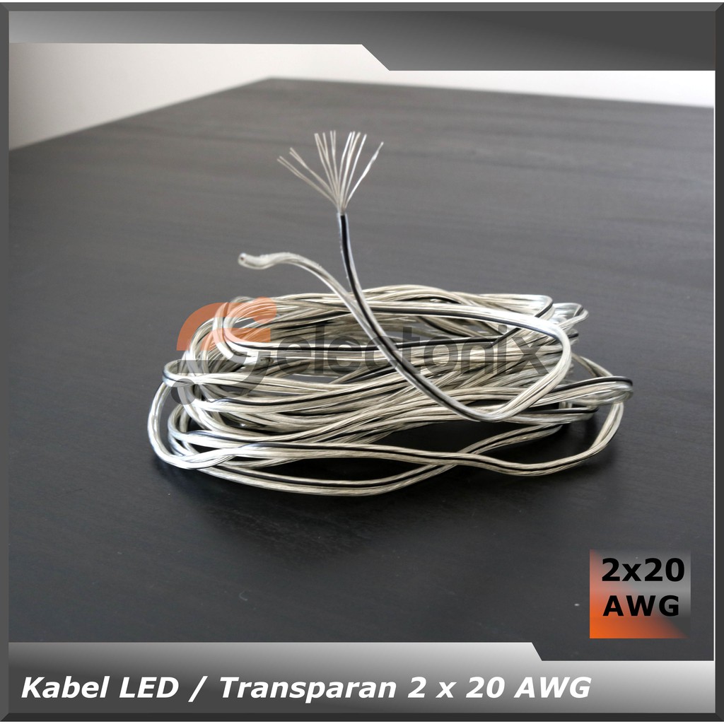 Kabel Listrik 2 x 20 AWG | Transparan [100m]