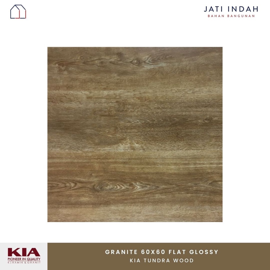 Granit Lantai Motif Kayu Flat Glossy 60x60 cm KIA Tundra Wood