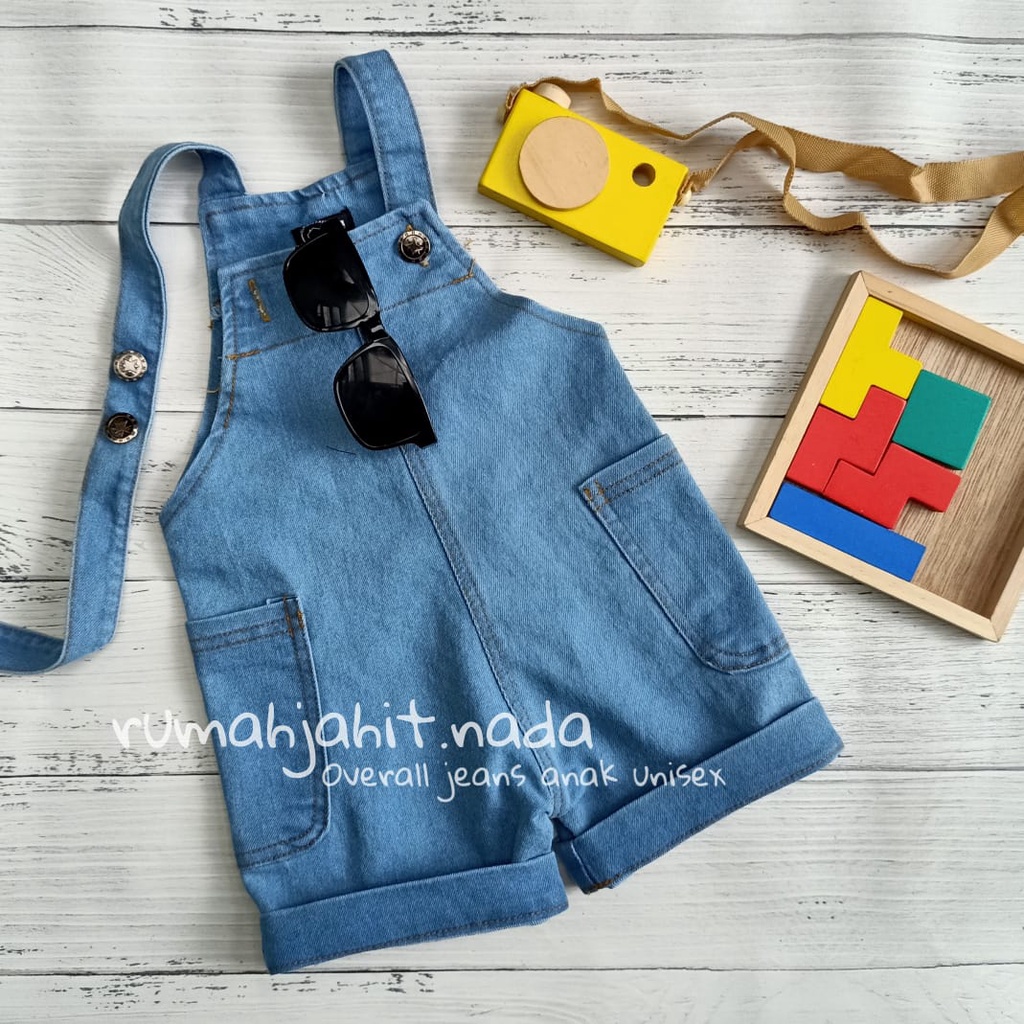 Overall jeans anak (saku pinggir)