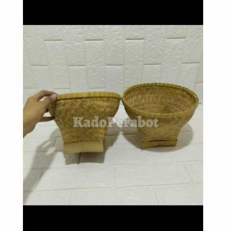 bakul bambu kecil 23cm - bakul tradisional - keranjang bambu wakul