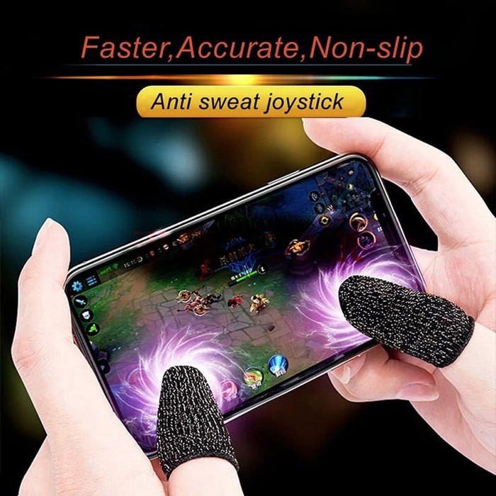 Finger Cots Sarung Tangan Jempol Anti Basah 2Pcs 1 Pasang For Game AOV ML PUBG FF mobile gaming