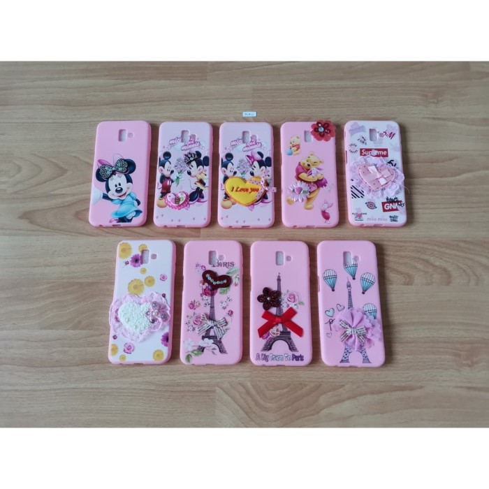 Softcase Samsung Galaxy J6 Plus 2018 J6+ Case Pink Motif Kartun Samsung J6plus J610f