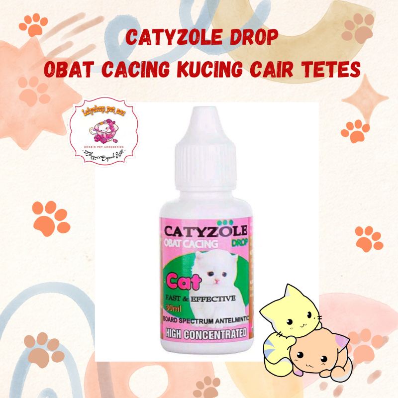 CATYZOLE DROP OBAT CACING KUCING TETES CAIR