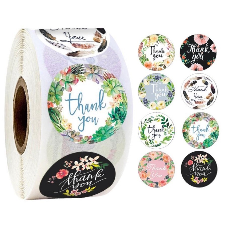 

500pc Sticker Terima Kasih Thank You Label Kartu Ucapan Packing Tempel