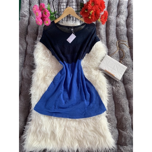 dress mini, burkat, katun , biru muda biru laut.kode B 20n
