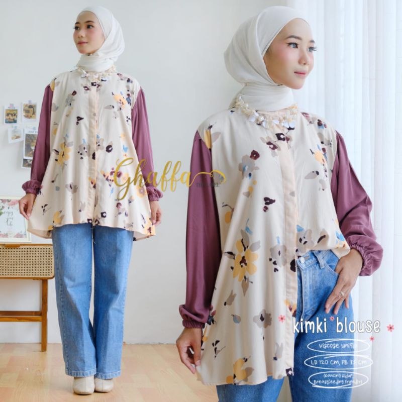 KIMKI BLOUSE BY GHAFFA THE LABEL (BLOUSE MOTIF) Blouse muslimah modern rekomended