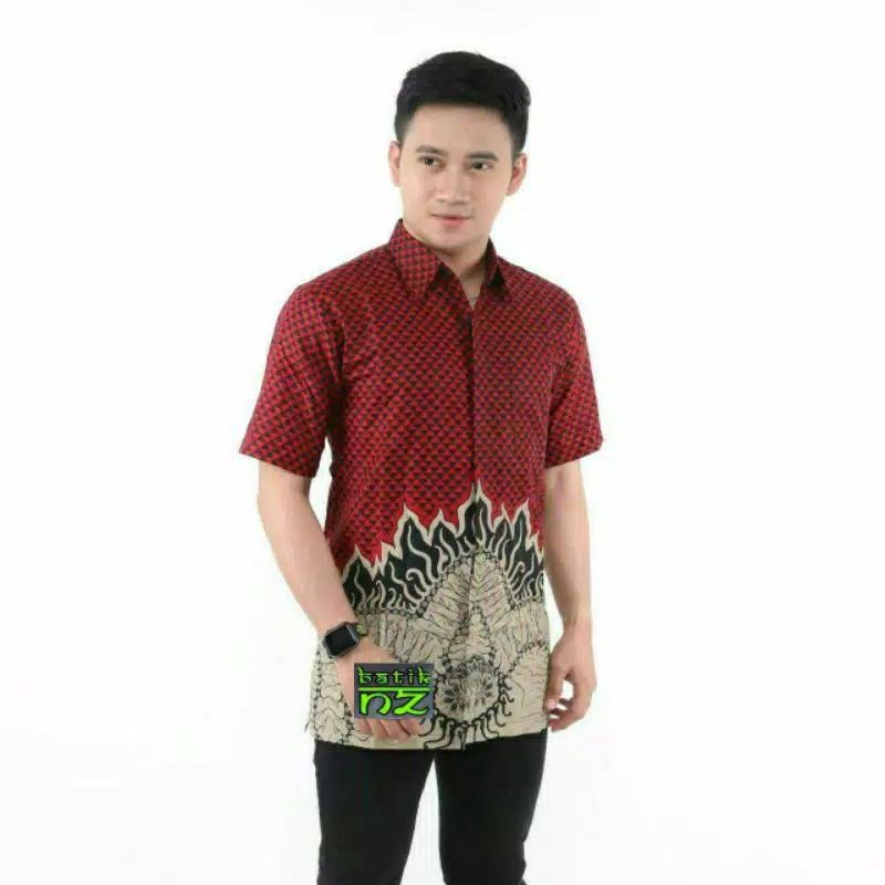 HRB026 Kenongo Hem Kemeja Batik Pria Katun Primis Premium Halus M L XL XXL