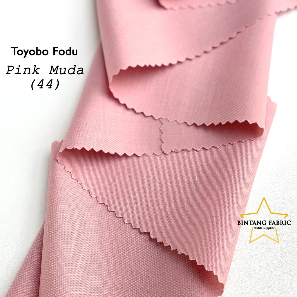 Bahan Kain Katun TOYOBO FODU 1 meter-Pink Muda