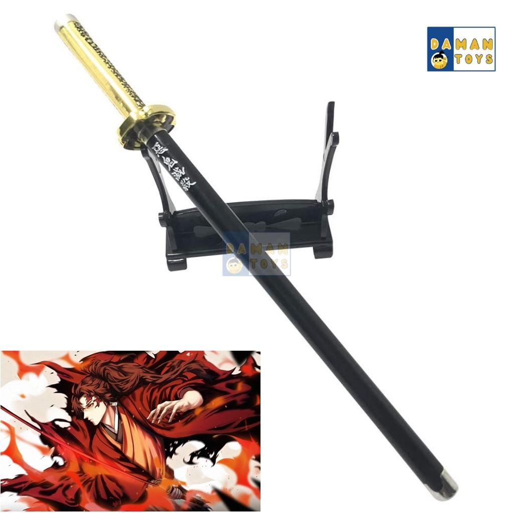 

Pulpen pedang anime demon slayer karakter Yoriichi swordpen alat tulis kimetsu no yaiba panjang 20 cm material besi bonus stand pajangan dan refil nya