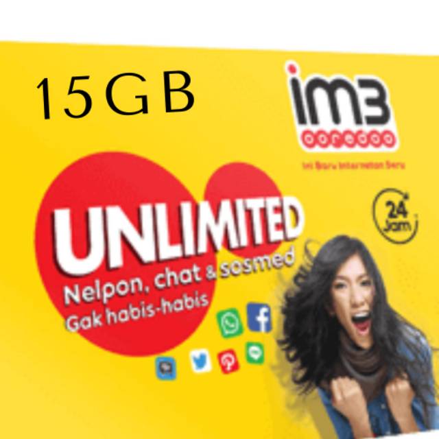 Promo kouta Unlimited Indosat 15Gb+25GB