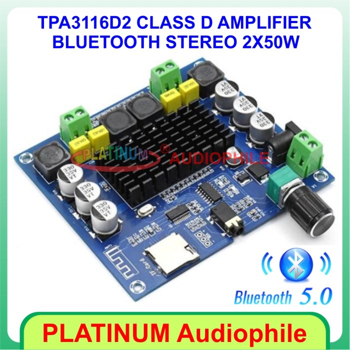 TPA3116 Bluetooth Amplifier Class D 2x50W - TPA3116D2 Class D