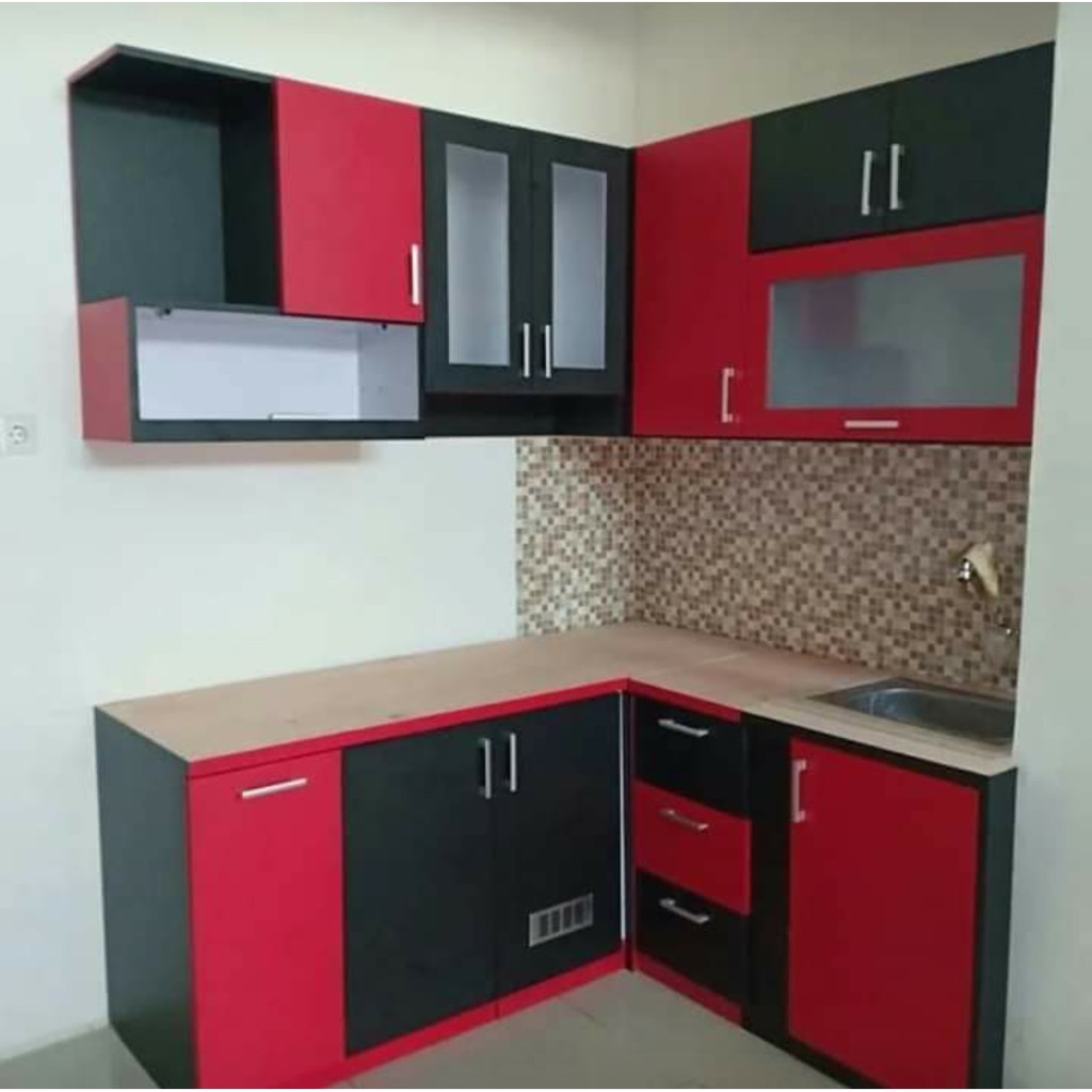 Kitchenset HPL Kayu Furniture Modern Minimalis  Kitchen set Custom Sidoarjo Gresik Surabaya Termurah
