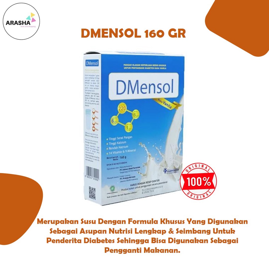 

DMENSOL 160 GR susu rendah gula dan kalori untuk penderita diabetes