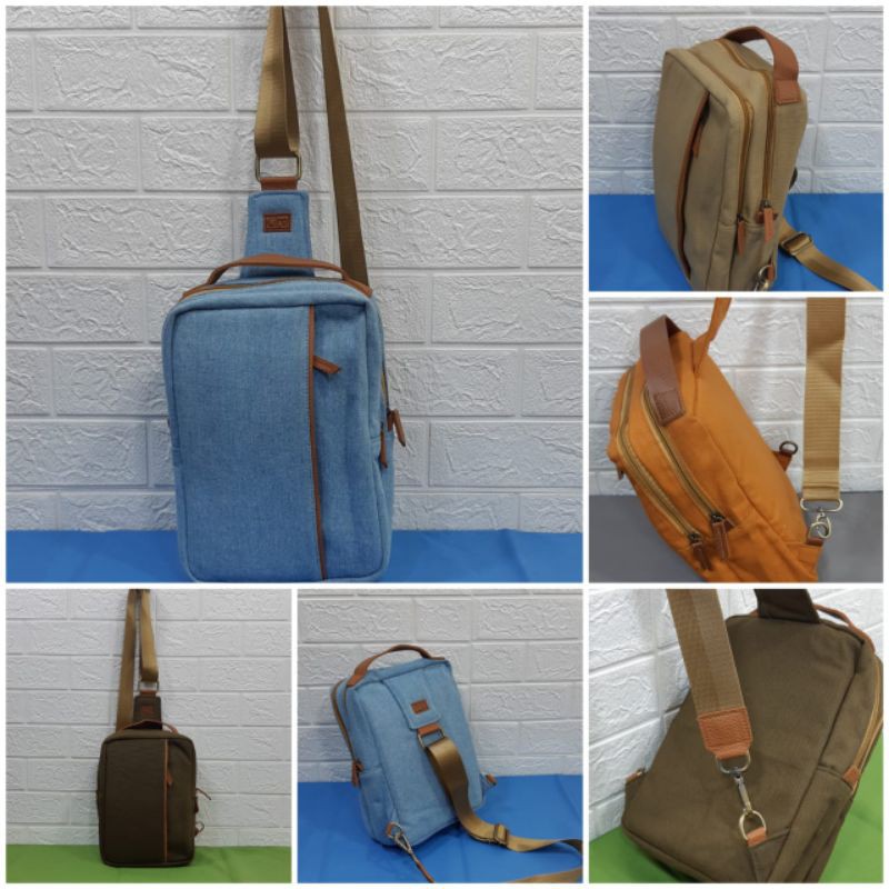 Sling Bag Kanvas, Tas Selempang Pria, Sling bag Pria, Tas Selempang Kanvas, Tas Selempang Murah