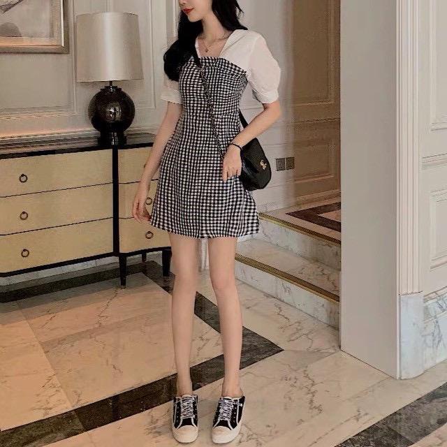 BISA COD Dres korean Square Mini Dres