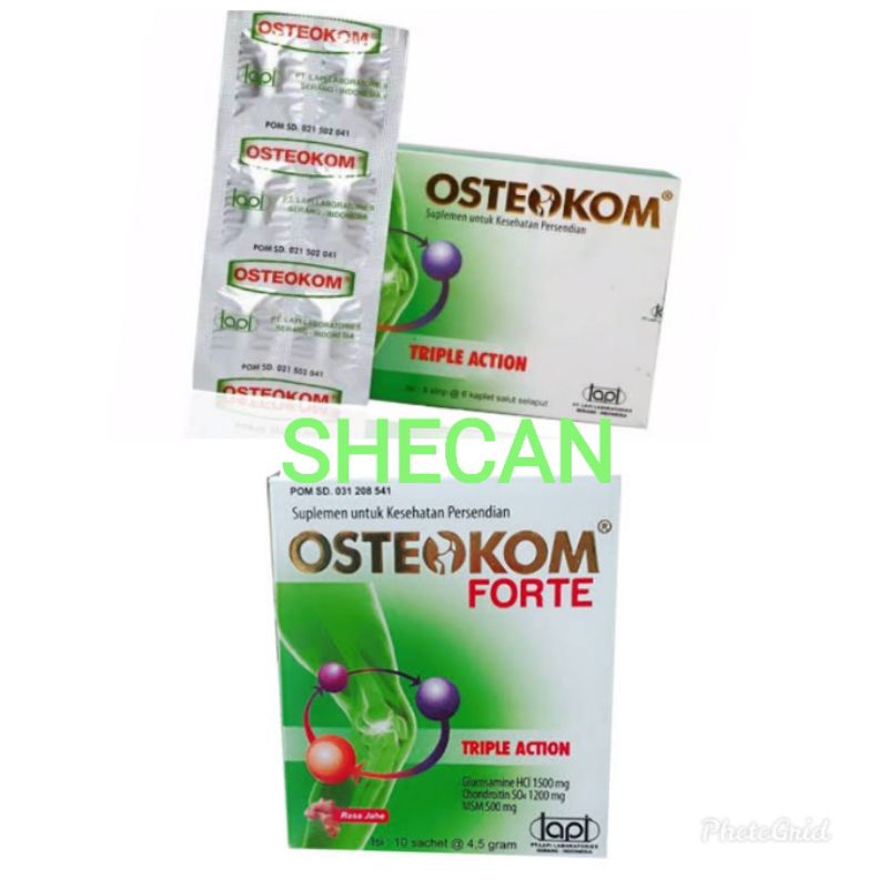 osteokom tablet kaplet isi 30 dan osteokom forte isi 10 sachet